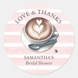 Rosa Liebe Braut Brautparty-Themenaufkleber Runder Aufkleber