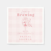 Rosa Liebe Braut Espresso Brautparty Serviette (Vorderseite)