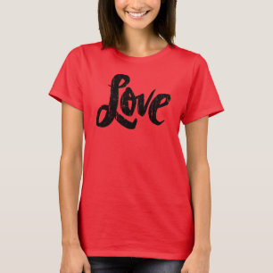 Rosa LIEBE Buchstaben Kalligrafie Valentinentyp T-Shirt