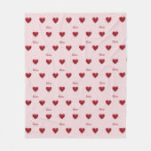 Rosa Liebe "Coquette Ästhetik" Herz Fleecedecke (Vorderseite)