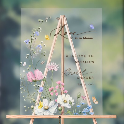 Rosa Liebe der Blüte Brautparty Mattiert Acrylschild (Neutral)