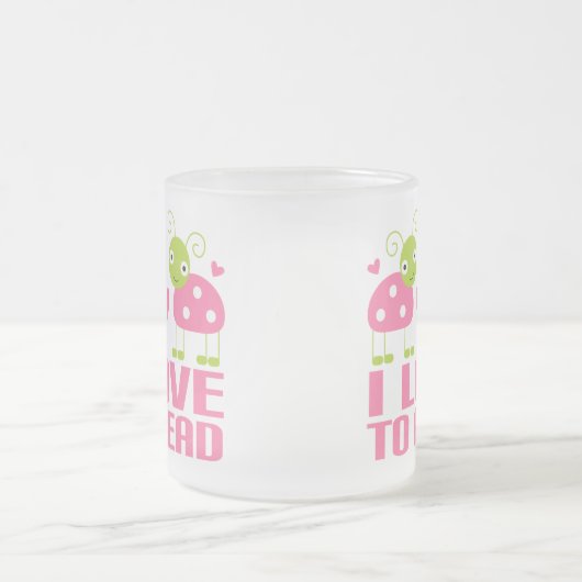 Rosa Liebe des Marienkäfer-I, Geschenk zu lesen Mattglastasse (Mittel)