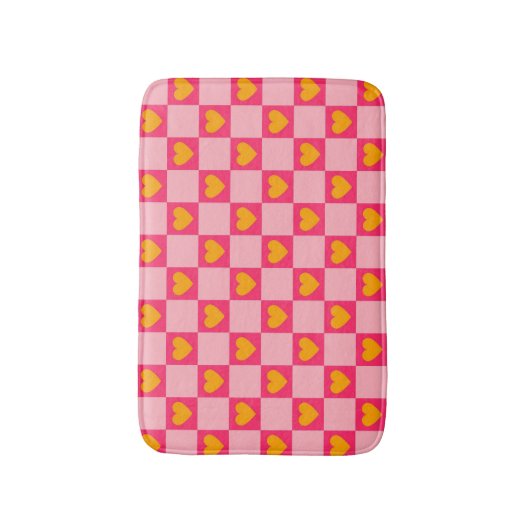 Rosa Liebe des roten Gelbherzes Y2K Muster überprü Badematte (Vorderseite Vertikal)
