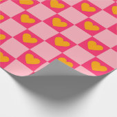 Rosa Liebe des roten Gelbherzes Y2K Muster überprü Geschenkpapier (Ecke)