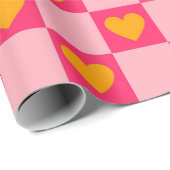 Rosa Liebe des roten Gelbherzes Y2K Muster überprü Geschenkpapier (Rolleneckpunkt)