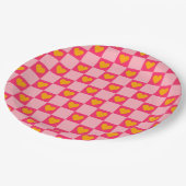 Rosa Liebe des roten Gelbherzes Y2K Muster überprü Pappteller (Schrägansicht)