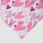 Rosa Liebe Doodle Sketch Muster Valentinstag Seidenpapier (Ausschnitt)