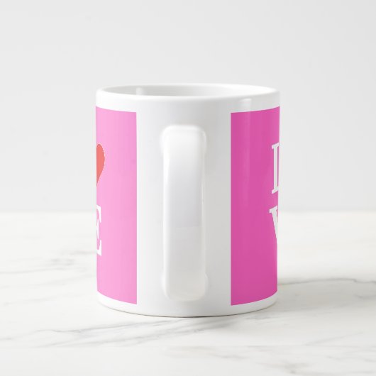 Rosa LIEBE Elegant Stilvoll Jumbo-Tasse (Rückseite)