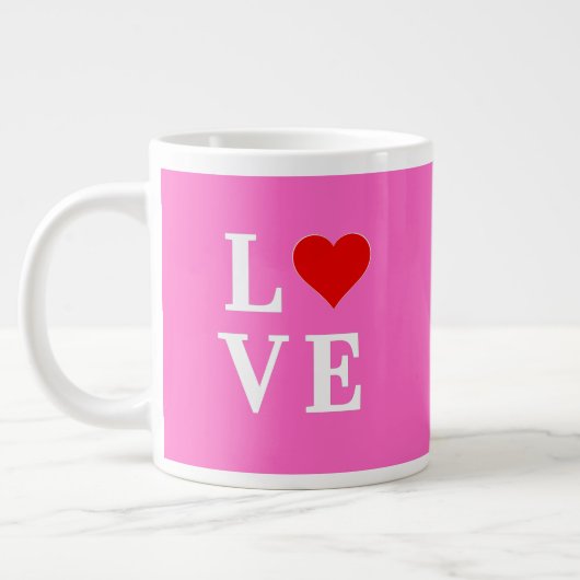 Rosa LIEBE Elegant Stilvoll Jumbo-Tasse (Links)