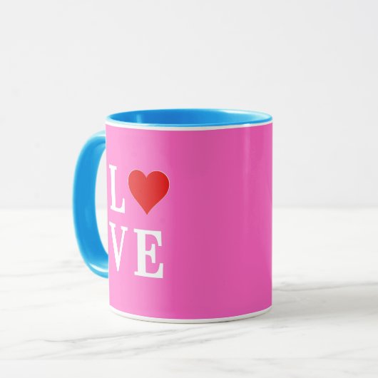 Rosa LIEBE Elegant Stilvoll Tasse (Vorderseite Links)