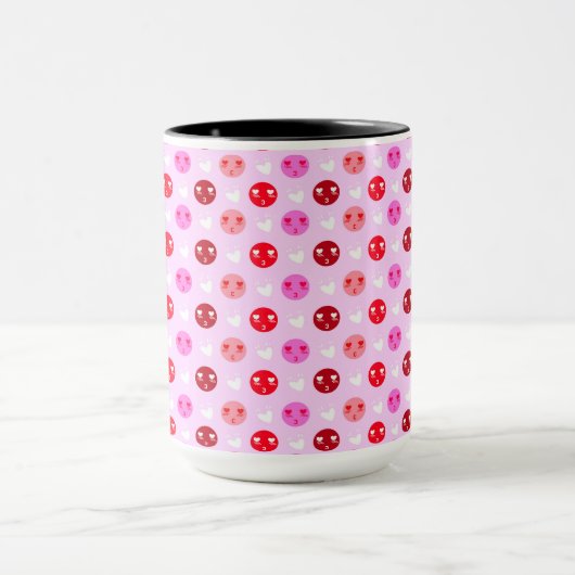 Rosa Liebe Emoji Kaffeetasse (Zentrum)