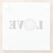 Rosa Liebe Friedensherzen Glasuntersetzer (Rückseite)