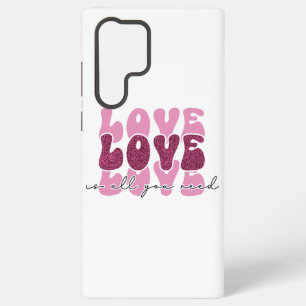 Rosa "Liebe" gestapelte Bubble-Schrift Samsung Galaxy Hülle