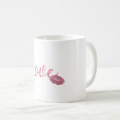 Rosa Liebe Glitzer Lippen Kaffeetasse (VorderseiteRechts)