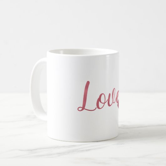 Rosa Liebe Glitzer Lippen Kaffeetasse (Vorderseite Links)