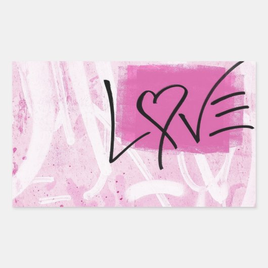 Rosa Liebe Graffiti Art Stickers (Vorderseite)