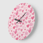Rosa Liebe Große Wanduhr (Winkel)