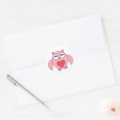 Rosa Liebe Heart Owl Stickers (Umschlag)