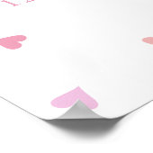 Rosa Liebe Herz Baby Girl Dusche Begrüßungszeichen Poster (Ecke)