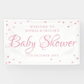 Rosa Liebe Herz Babydusche / Sprinkle Begrüßung Banner (Horizontal)