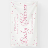 Rosa Liebe Herz Babydusche / Sprinkle Begrüßung Banner (Vertikal)