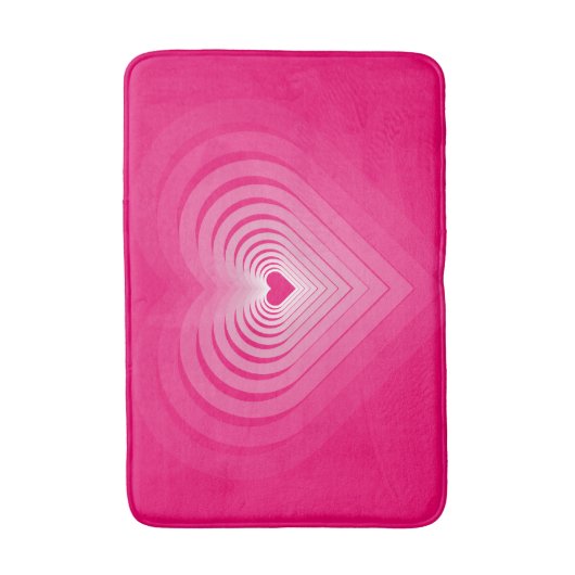 Rosa Liebe Herz Bath Mat Badematte (Vorderseite Vertikal)