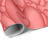 Rosa Liebe Herz dekorativ Geschenkpapier (Rolleneckpunkt)