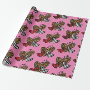 Rosa Liebe Herz Geschenkpapier