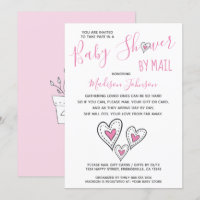 Rosa Liebe Herz Girl-Babydusche per Mail
