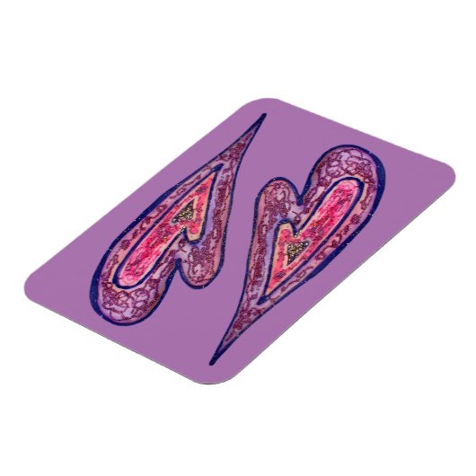 Rosa Liebe Herz Kunst Inspiration Kühlschrankmagne Magnet (Linke Seite)