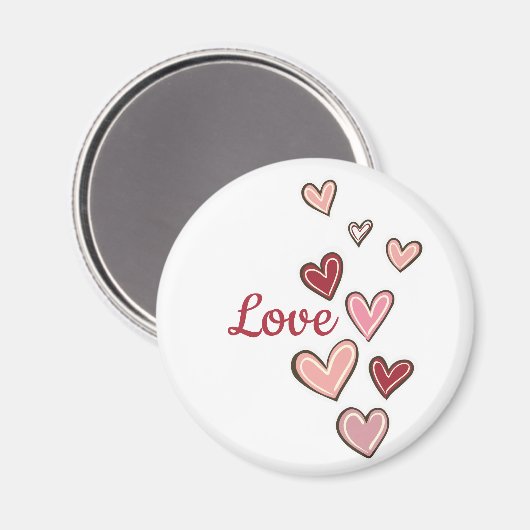 Rosa Liebe Herz Magnet (Vorderseite/Rückseite)