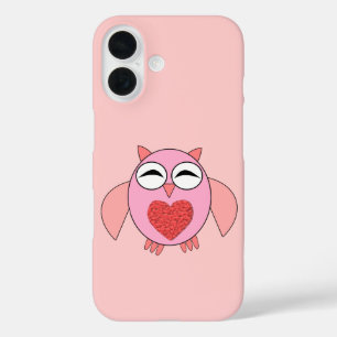Rosa Liebe Herz Owl iPhone Case