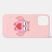 Rosa Liebe Herz Owl iPhone Case (Rückseite (Horizontal))