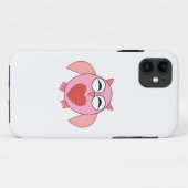Rosa Liebe Herz Owl iPhone Case (Rückseite (Horizontal))