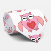 Rosa Liebe Herz Owl Krawatte (Gerollt)
