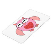 Rosa Liebe Herz Owl Magnet (Linke Seite)