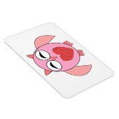 Rosa Liebe Herz Owl Magnet (Rechte Seite)