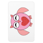 Rosa Liebe Herz Owl Magnet (Vertikal)