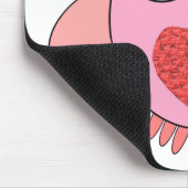 Rosa Liebe Herz Owl Mousepad (Ecke)