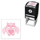 Rosa Liebe Herz Owl Self Ink Briefmarke Permastempel (Beispiel)