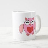 Rosa Liebe Herz Owl Tasse (Vorderseite Rechts)