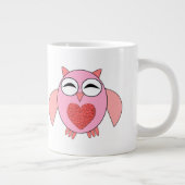 Rosa Liebe Herz Owl Tasse (Rechts)
