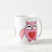 Rosa Liebe Herz Owl Tasse (VorderseiteRechts)