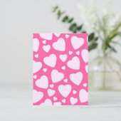 Rosa Liebe Herz Postkarte (Stehend Vorderseite)