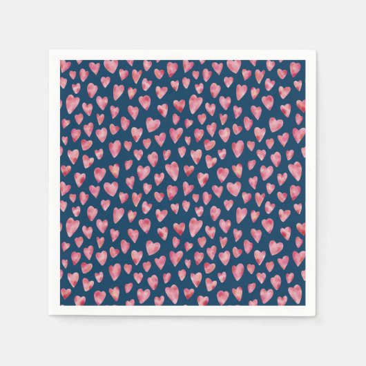 Rosa Liebe Herz Serviette (Vorderseite)