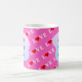Rosa LIEBE Herz Stilvoll Kaffeetasse (Mittel)