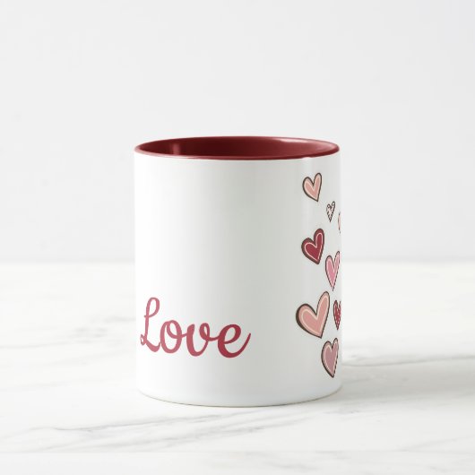 Rosa Liebe Herz Tasse (Zentrum)