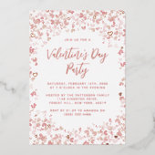 Rosa Liebe Herz Valentinstag Party Folieneinladung (Vorderseite)