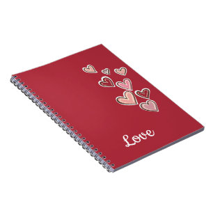 Rosa Liebe Herz (weißer Text) Notizblock
