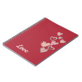 Rosa Liebe Herz (weißer Text) Notizblock (Linke Seite)